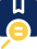 Flat navy and yellow icon of a parcel box with a magnifying glass held over it