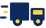Flat navy and yellow icon of a truck in motion, marking the European road transport service